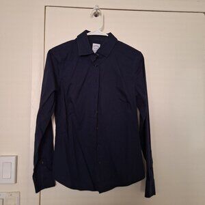 Brooks Brothers non-iron stretch navy button-up shirt